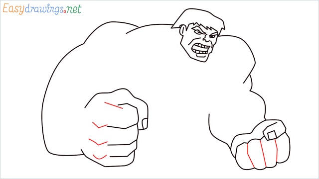 How to draw Hulk step (12)