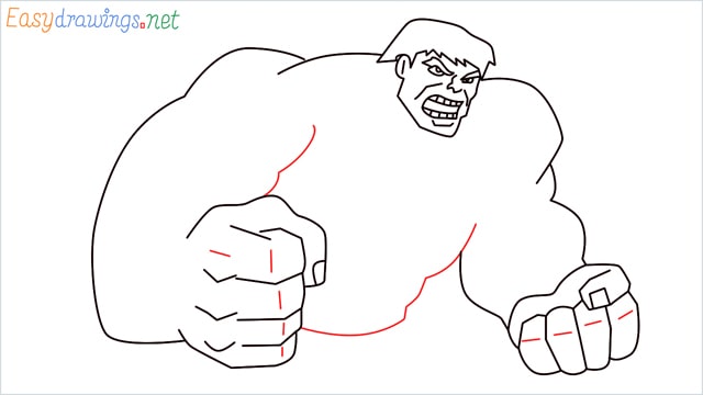 How to draw Hulk step (13)