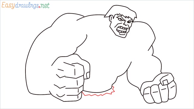 How to draw Hulk step (14)