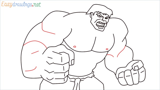 How to draw Hulk step (17)