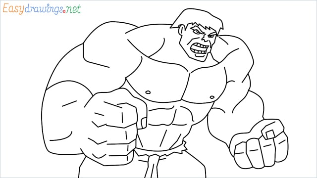 How to draw Hulk step by step for beginners