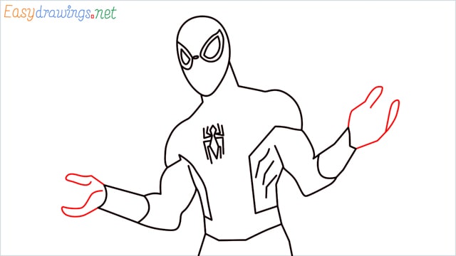 How to draw Spiderman step (10)
