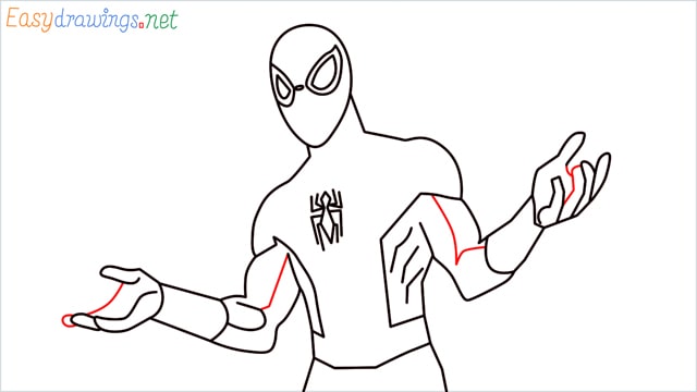 How to draw Spiderman step (12)