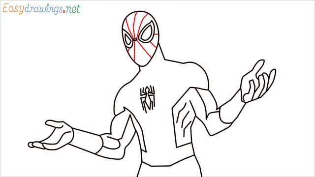 How to draw Spiderman step (13)