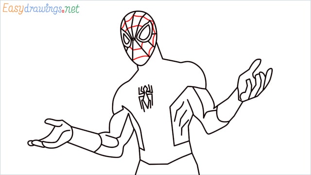 How to draw Spiderman step (14)