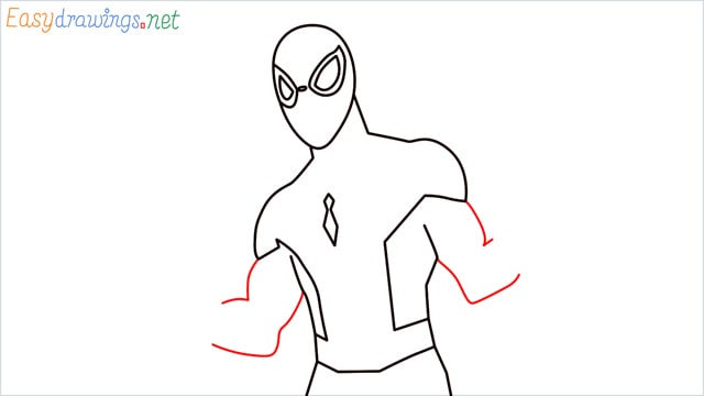 How to draw Spiderman step (7)