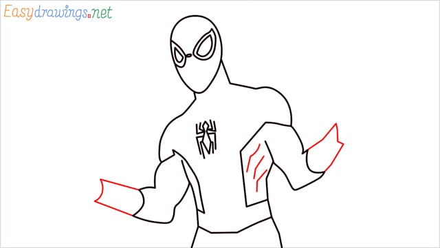 How to draw Spiderman step (9)