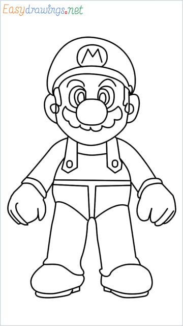 How to draw Super Mario step by step