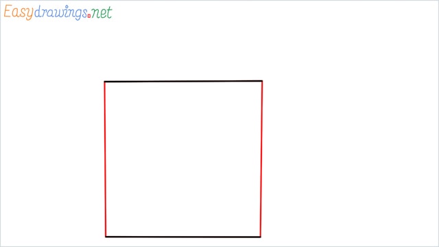 how to draw a cube or box step (2)