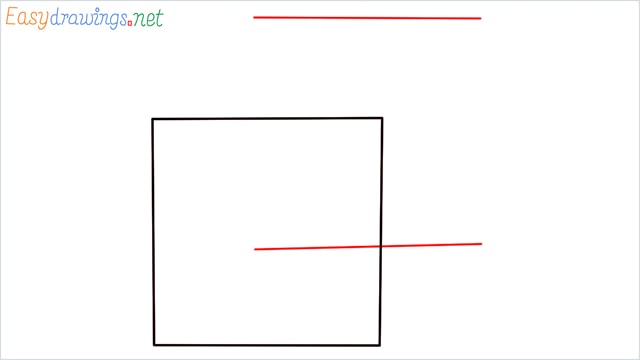 how to draw a cube or box step (3)