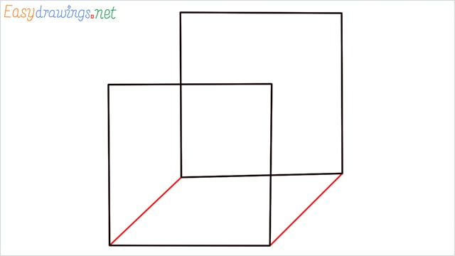 how to draw a cube or box step (5)