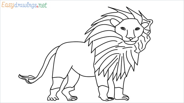 how to draw a lion step by step