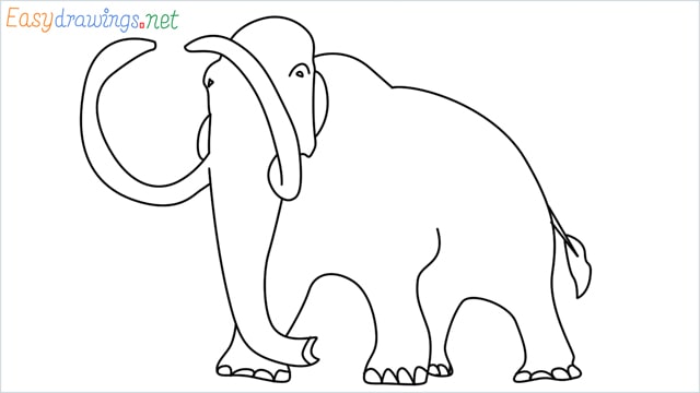 how to draw a mammoth step by step