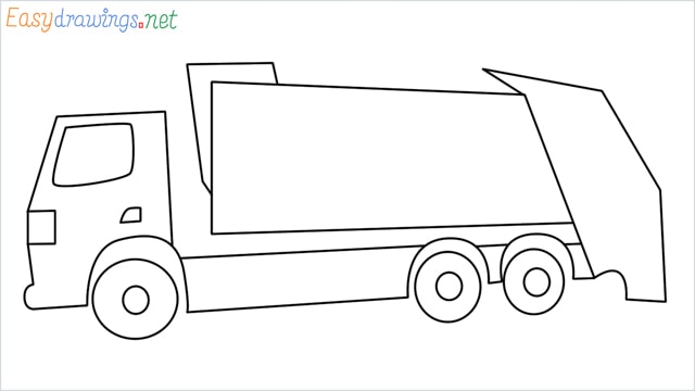 how to draw a recycling truck step by step