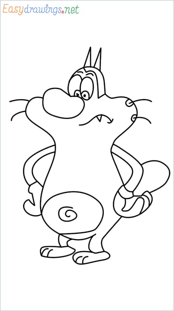 how to draw oggy step by step for beginners