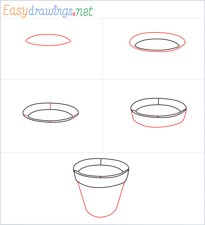 Flower pot drawing pin for pinterest