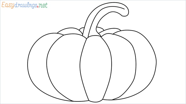 How to draw a Pumpkin step by step
