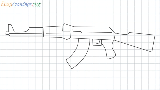 AK 47 grid line drawing