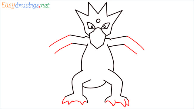 How to draw Golduck step (7)