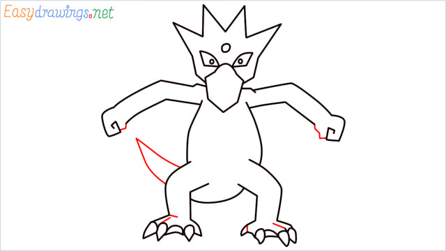 How to draw Golduck step (9)