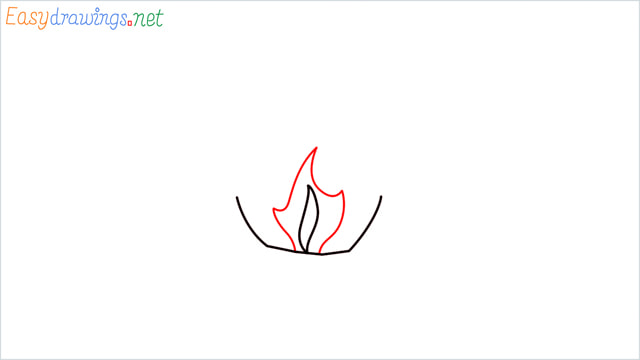 How to draw a Campfire step (3)