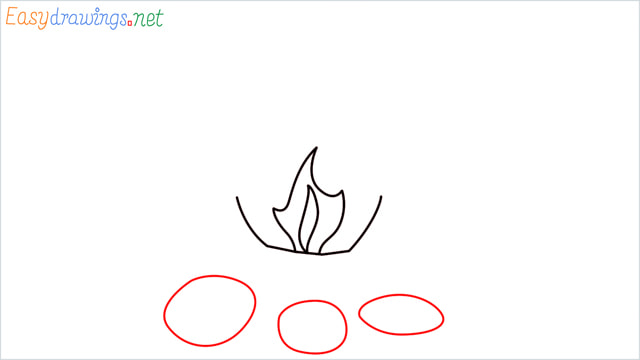 How to draw a Campfire step (4)