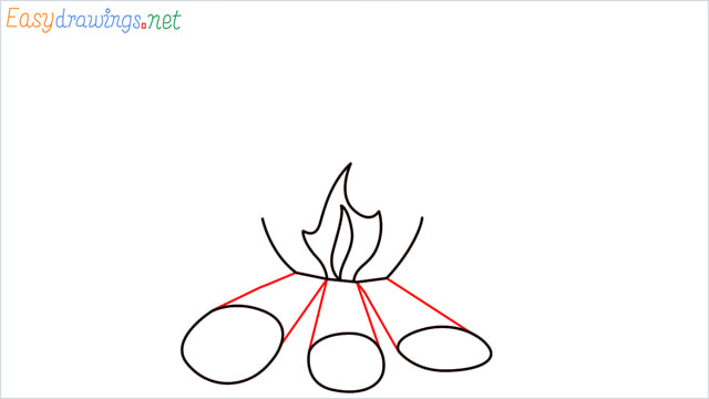 How to draw a Campfire step (5)