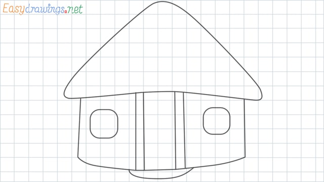 Hut grid line drawing