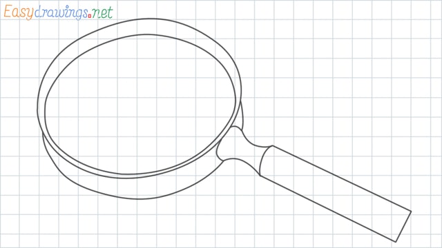 Magnifying glass grid line drawing