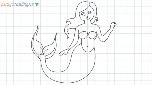 Mermaid grid line drawing