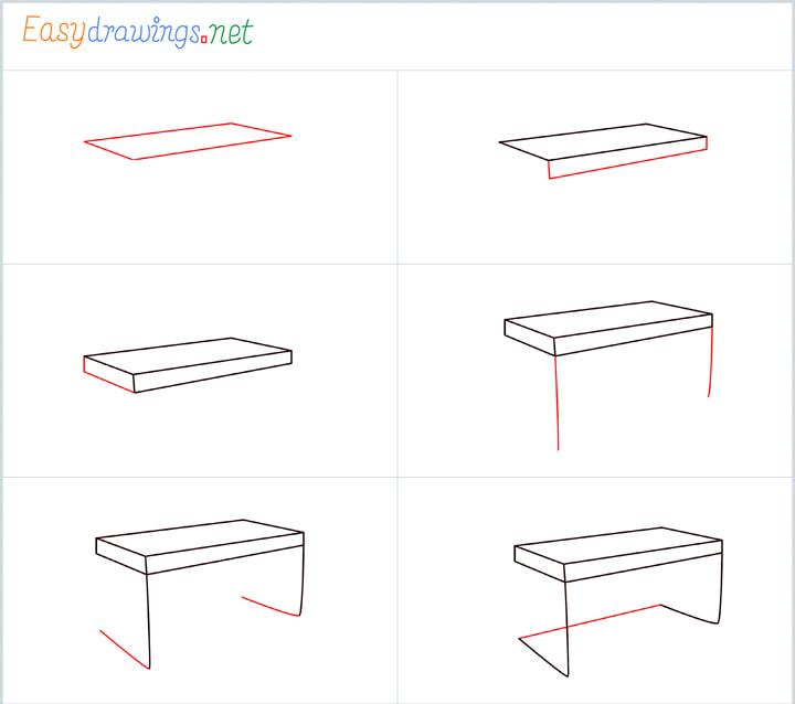 How To Draw A Desk Step By Step 6 Easy Phase