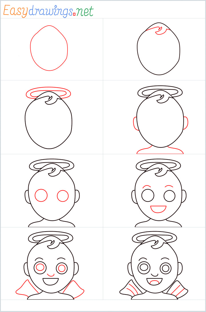 easy baby angel drawing - Clip Art Library