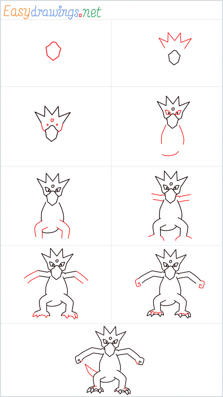 all reference outline drawing in one place for Golduck drawing tutorial