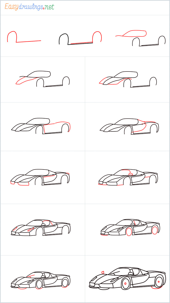 Ferrari car drawing Overview