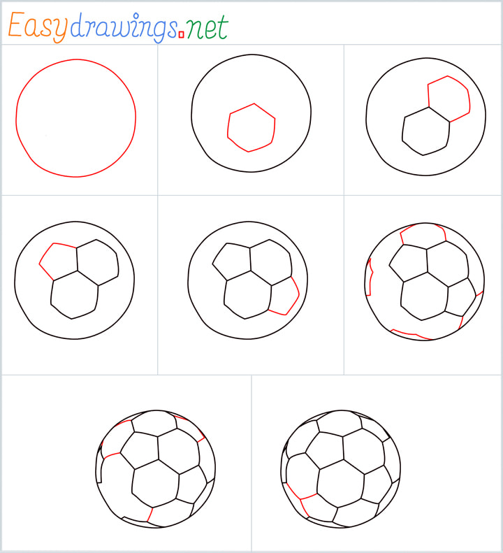 How to draw a Soccer Ball : 9-step effortless guide | Skip To My Lou