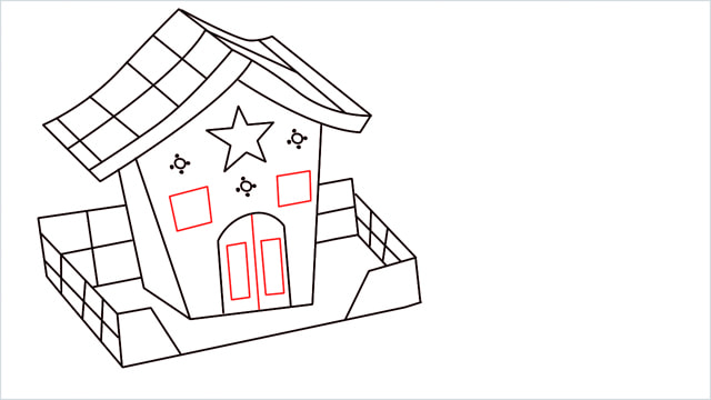 How to Draw a Gingerbread House step (12)