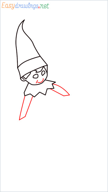 How to draw The Elf on the Shelf step (6)