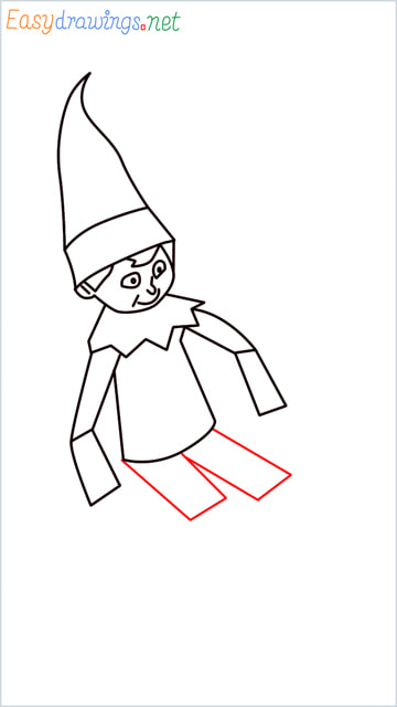 How to draw The Elf on the Shelf step (9)