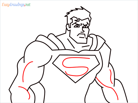 how to draw Justice League superman step (14)