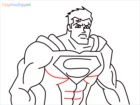 how to draw Justice League superman step (16)