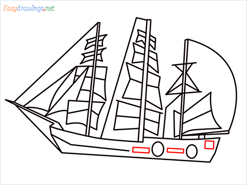 How to draw a Pirate Ship Real Easy 