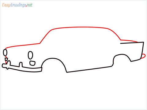 how to draw JRD Tata's Mercedes-Benz 190D step (4)