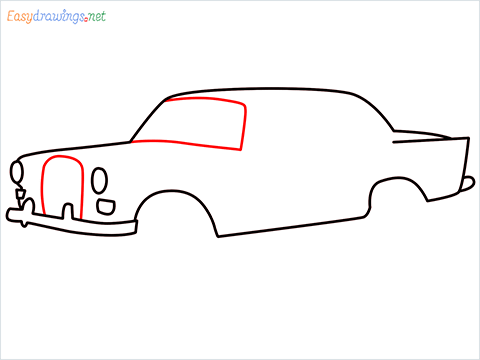 how to draw JRD Tata's Mercedes-Benz 190D step (5)