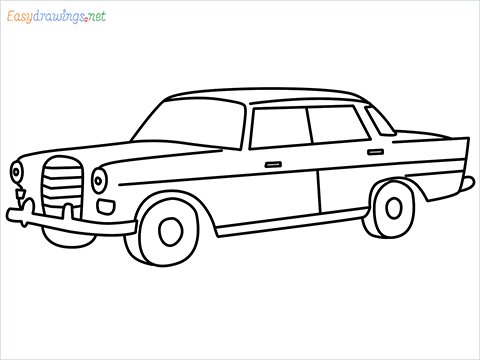 how to draw JRD Tata's Mercedes-Benz 190D step by step for beginners