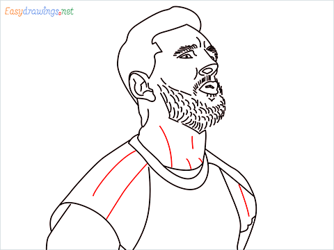 how to draw Lionel Messi step (14)