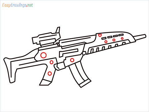 how to draw XM8 GUN step (10)