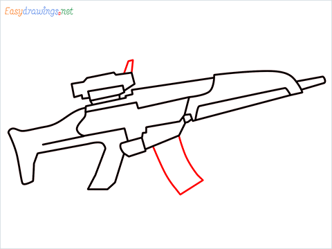 how to draw XM8 GUN step (7)