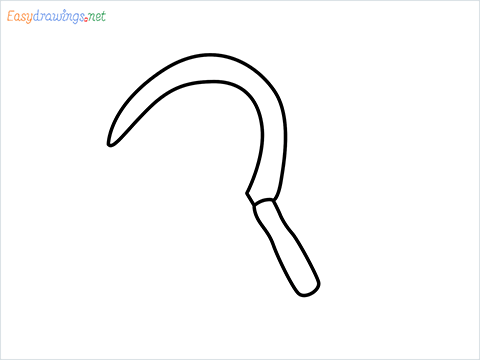 how to draw a Sickle step by step for beginners