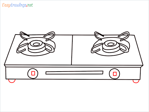 how to draw a gas stove step (9)