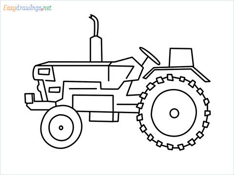 how to draw a tractor step by step for beginners